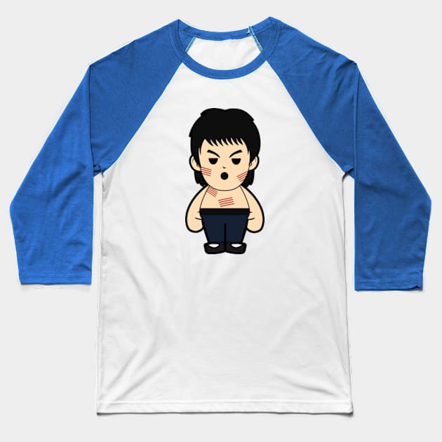 Bruce Lee Chibi Baseball T-Shirt by nataliawinyoto